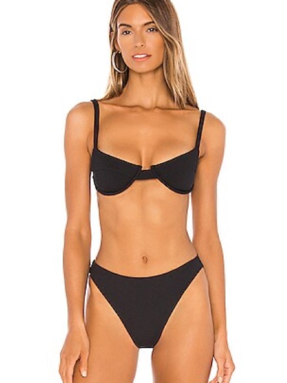 Juillet Underwire Bikini Top and High-Cut Bottoms - Black